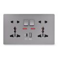 Type-C USB Port 18W 4A Smart Quick Power Socket Wall Outlet Switch control Dual Socket. 