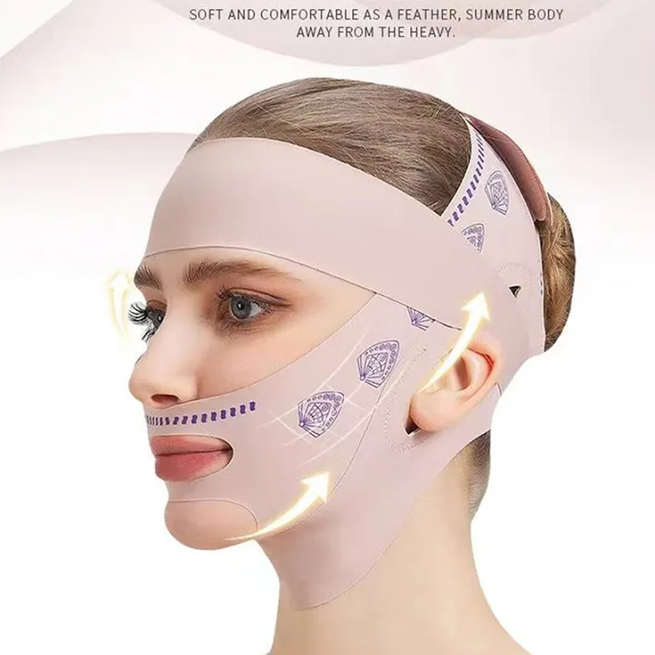 Stretch Face Mask Threefold Pressurized Adjustable Face Sculpting Sleep Mask Elastic ...