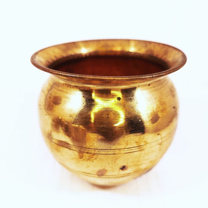 Pure Copper Puja Loota 9Cms Pooja Tama Sano Lota Lotki