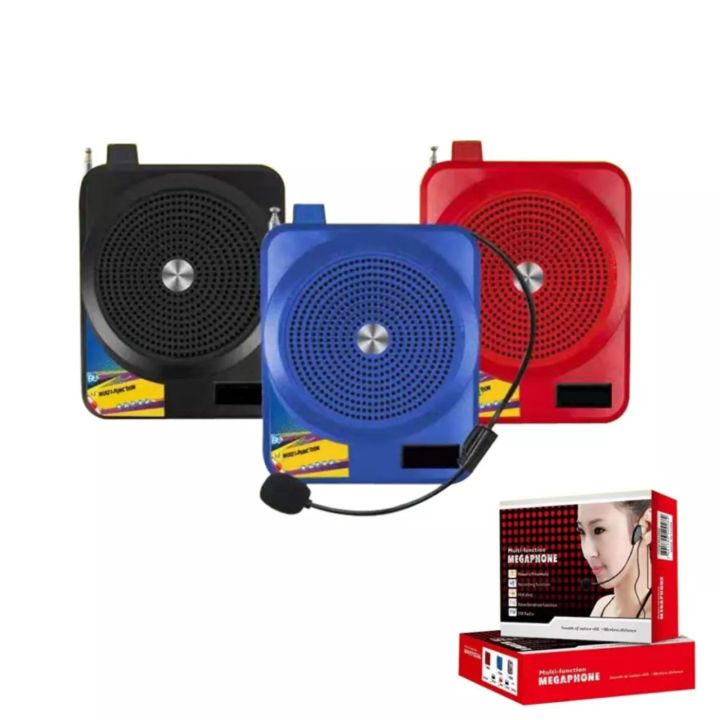 K8A Portable Voice Amplifier Wired Megaphone FM Wireless Microphone Radio MP3 Teacher Training ShopHill