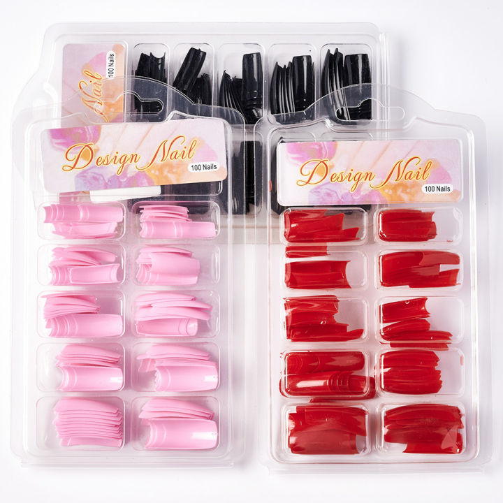 Nail%20pressing,%20artificial,%20fake,%20reusable,%20black%20patches,%20french%20finished%20100%20pieces,%20half%20nails,%20red%20pink%20nails,%20wear%20DIY%20coffin%20tips%20-%20Image%202