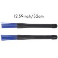 1 Pair Black Handles Jazz Drum Brushes Sticks Blue Nylon 32cm. 