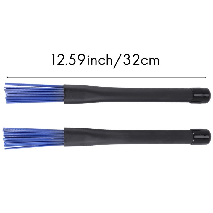1%20Pair%20Black%20Handles%20Jazz%20Drum%20Brushes%20Sticks%20Blue%20Nylon%2032cm%20-%20Image%206