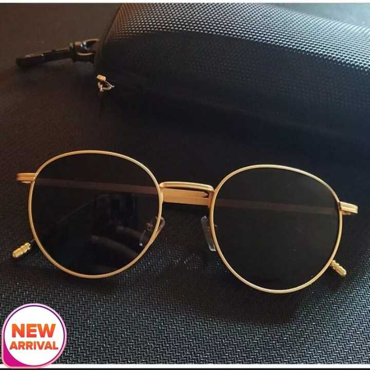 Round Golden Frame Sunglasses For Unisex