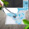 Plastic Curved Long Handled Creative No Dead Angle Soft-Bristled Toilet Cleaning Brush. 
