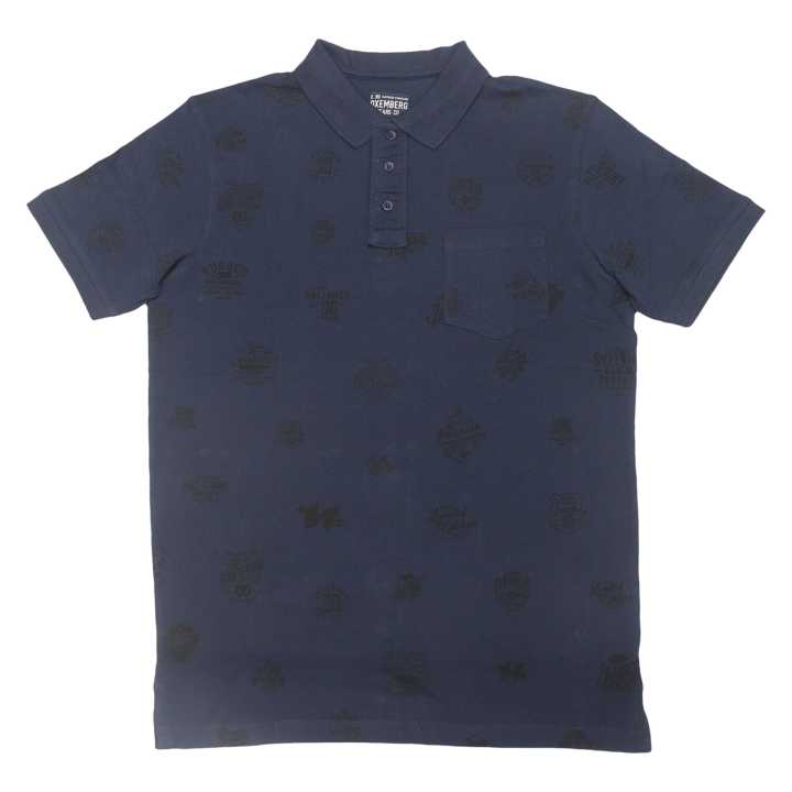 Blue Oxemberg Color Cotton Polo Shirt For Men