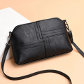 New Casual mama Messenger Bags Crossbody PU Leather Black Handbags for Women Small Shoulder Bag Purse. 