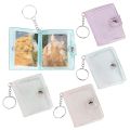 Creative With Keychain Mini Photo Album Simple Snap Button Design Storage Photo Card Holder PVC DIY Portable Pocket Album Photo Sticker. 