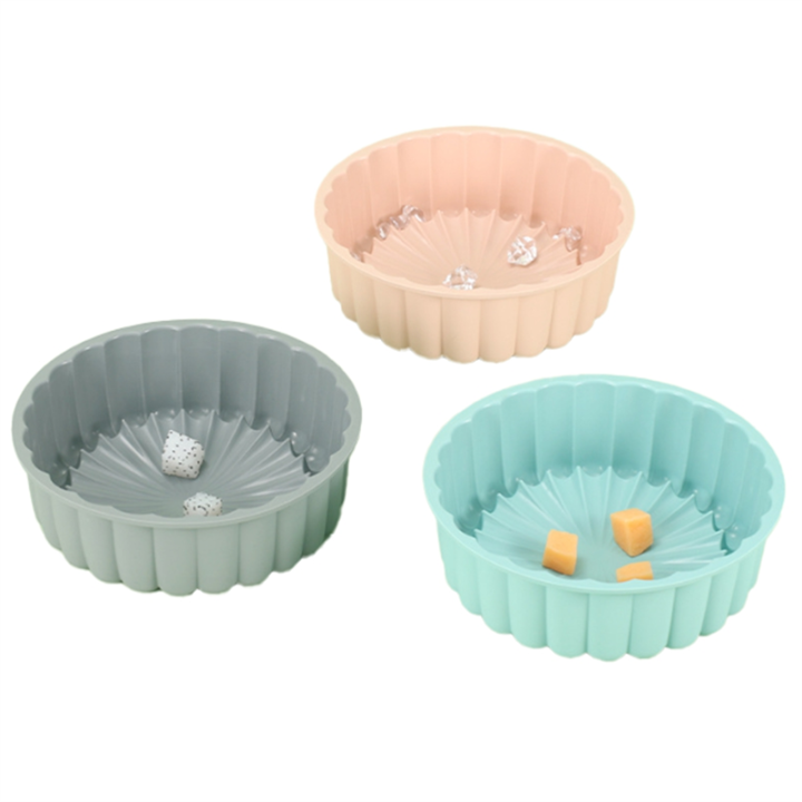 3PC Silicone Cake Pan Multi-Functional Round High Temperature Resistant DIY Baking Mold Easy Install