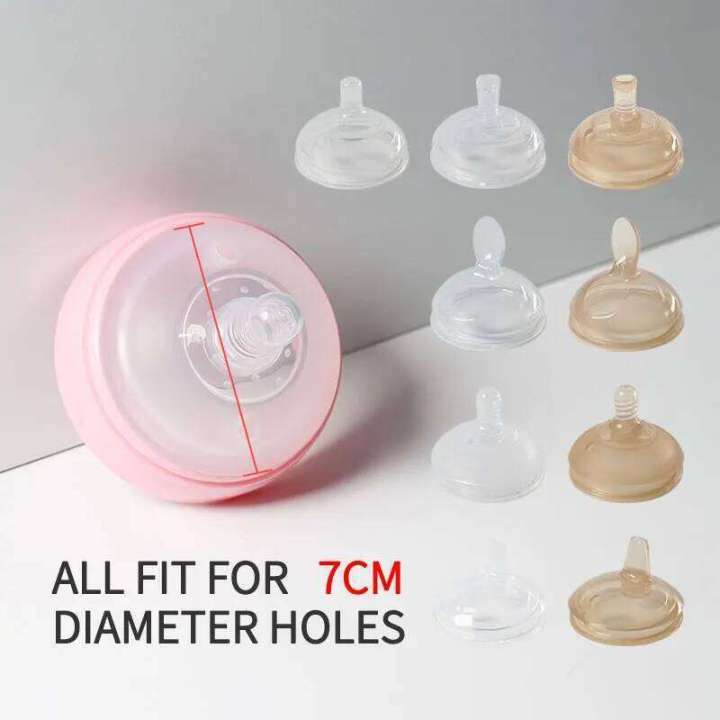 1%20Pc%207cm%20Wide%20Big%20Mouth%20Pacifier%20100%25%20Bpa%20Free%20Spoon%20Straw%20Nipple%20Gravity%20Ball%20Replacement%20Head%20For%20Baby%20Milk%20Bottle%20-%20Image%206