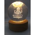 Lord Ganesh 3D Decor Crystal Ball LED Night Light. 