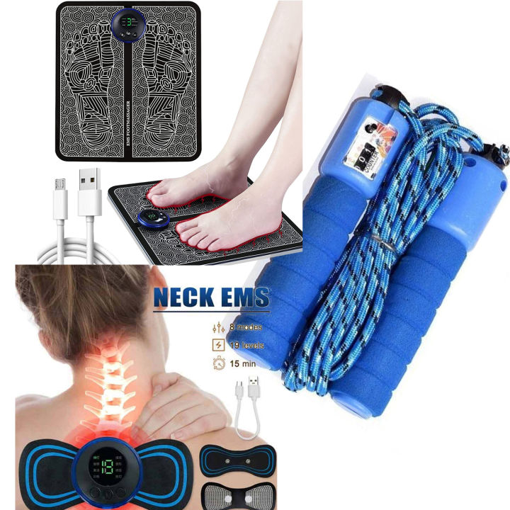 Combo Set Of 3 || Skipping Rope , EMS Foot Massager & Mini Massager ...