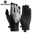ROCKBROS Cycling Gloves Warm Fleece Lining Screen-touch Full Finger Motorcycle Gloves Adjustable Lightweight Windproof Non-slip Bicycle Riding Gloves. 