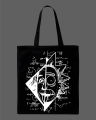 Albert Einstein & Rick Sanchez Mashup Math Formulas Printed Tote Bag– Eco-Friendly Cotton Shoulder Shopping Bag-White, Black. 