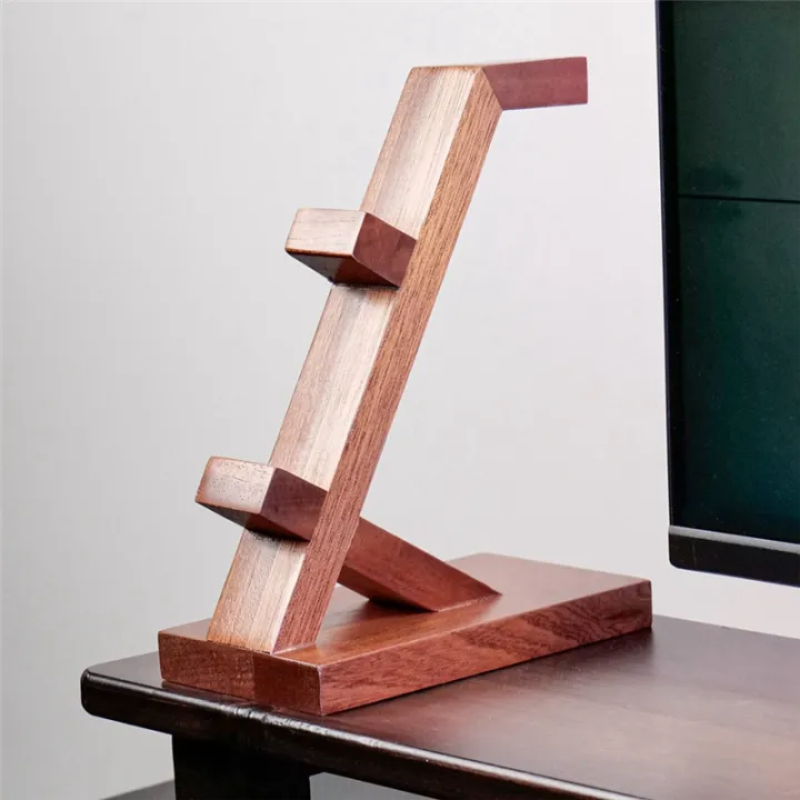 Suitable%20for%20/%20Game%20Controller%20Bracket,%20Headphone%20Headset%20Bracket,%20Solid%20Wood%20Bracket,%20Three-Layer%20Storage%20-%20Image%202