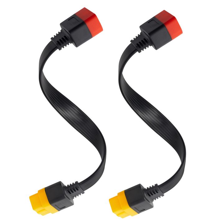 FORIDE 2X New OBD OBD2 Extension Cable Connector for Launch X431 V/Easydiag 3.0/Mdiag/Golo Main 16Pin Male to Female Cable 36cm