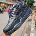 Jordan 4 Retro Metallic Black Cat Sneaker with Back Metal Logo for Men. 