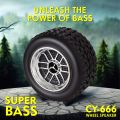 Tyre Shape Wireless Bluetooth Speaker with Extra Super BASS and Support USB & SD Card 10W Bluetooth wheel Speaker. 