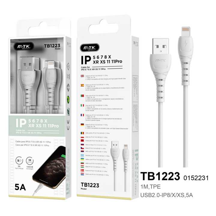 MTK 5A Fast Charging Lighting Cable TB1223 For iPhone 5,6,7,8,X,XR,XS,11,11Pro