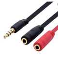 Headphone/Microphone Combo Jack Splitter Adapter Black 3.5mm Cable Converter. 