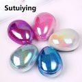 Sutuiying 1PC Mini Tangle Hair Brush Egg Round Shape Soft Hairbrush Detangling Hair Brush Hair Styling Hairdressing Comb For Travel. 