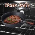 3 Piece Set of PreSeasoned Cast Iron Frying Pans - Black. 