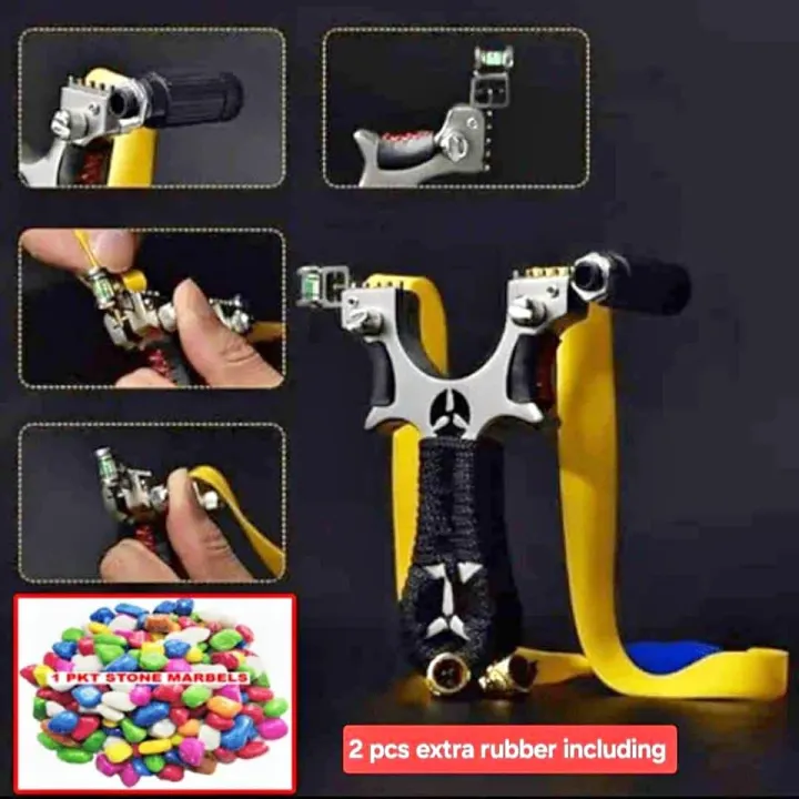 High Power Laser Slingshot – Double Bands, Slingshot Ammo & Laser Sight ...