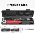 Adjustable Torque Wrench Set 1/4Inch Drive Spanner Kit 2-24N.m Hand Tool Bicycle Motorbike Car Repairing Accessory. 