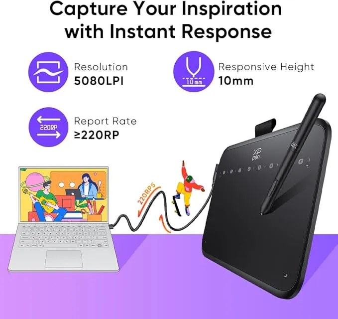 XPPen%20Deco%20640%20Drawing%20Tablet%20with%2016384%20Pressure%20Levels%20Sensitivity%20-%20Image%204