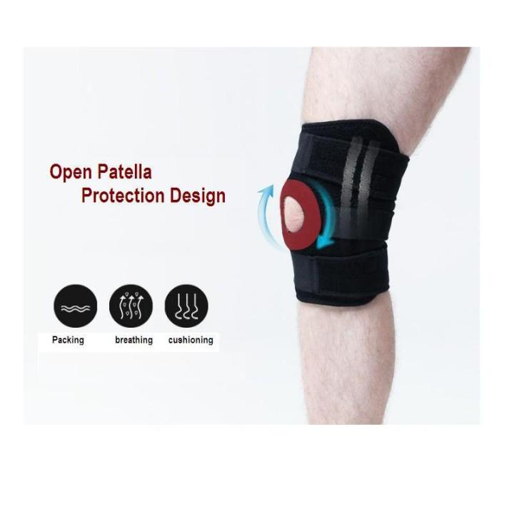 Knee Brace Compression Kneepad Sleeve Spring Support Sports Joint Protect Arthritis Patella Stabilizer Guard