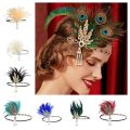 Trendy Elegant Feather Headband 1920s Vintage Cosplay Dress Headwear Makeup Party Headdress Stage Performance. 