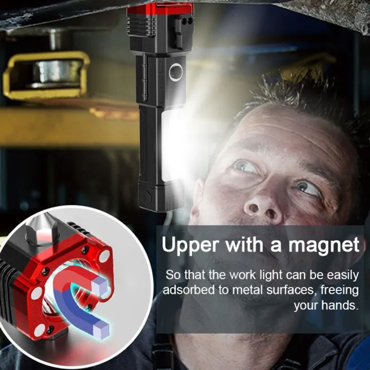 Portable%20LED%20Flashlight%20Multifunctional%20Work%20Light%20Power%20Bank%20Emergencies%20Safety%20Hammer%20Waterproof%20with%20Sidelight%204%20Light%20Modes%20for%20Car%20Outdoor%20Camping%20Hiking%20Adventure%20Inspection%20-%20Image%204