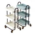 Cute Display Bookshelf 1:6 Dollhouse Cart Scene Model With Wheels Kitchen Shelf Dolls Accessories. 