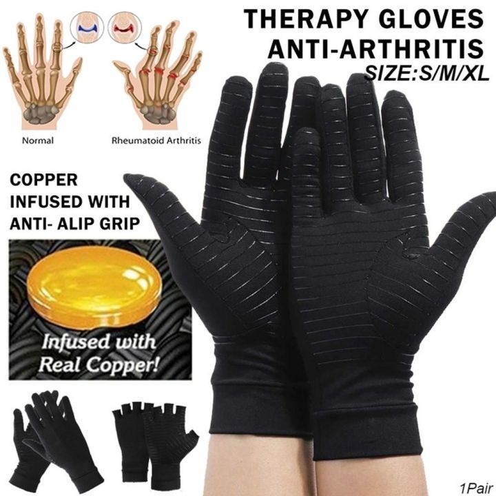 New Half Finger/Full Finger Relax Compression Rheumatoid Copper Glove ...