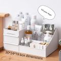Cosmetic Organizer Box Drawers Storage Plastic Stationary Box Make Up Organiser. 