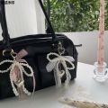 Country Y2K Beauty Car Keychain Han Sweet Pearl Bow Ladies Keychain 2025新品，Jinnikaiji Heart Shaped Lace Pendant Bag Pendant Accessories 2025 New Gifts. 