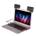 1 Piece USB Stereo Speaker Sound Bar Clipon Speakers Portable Black for Notebook Laptop Phone Music Player Computer. 