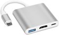 Type C to 3 in 1 Type C to HDMI Type C to USB and Type C to Type C Hub 4K Adapter. 
