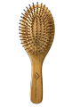 Natural Eco-friendly Hair Brush With Bamboo Bristles, Massages Scalp Anti-Static Hair Detangle (Oval). 