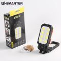 COB Magnetic Work Light Strong LED Flashlight Rechargeable Camping Waterproof Emergency Folding Floodlight With Power Display. 