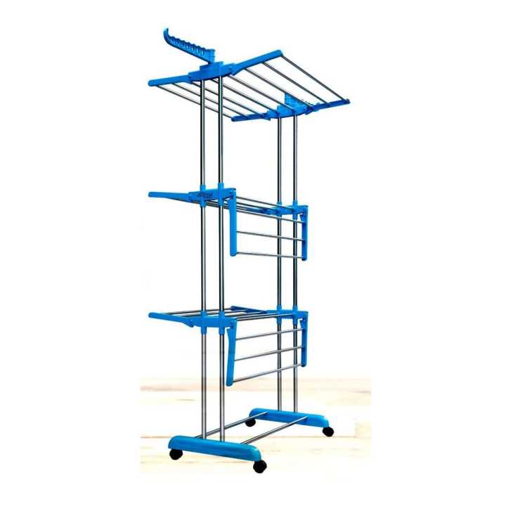 National Kitchenware Heavy Stainless Steel Pipe Movable Cloth Drying Rack Stand 6 Feet