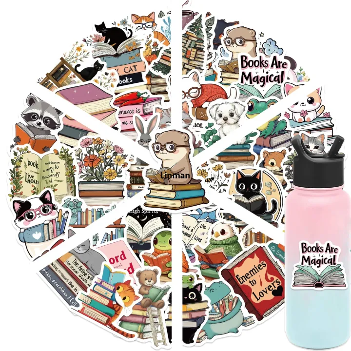 Linman%2050pcs%20Cartoon%20Cute%20Animal%20Reading%20Stickers%20Pack%20Phone%20SuitcaBargain%20price%20se%20Computer%20Laptop%20Journaling%20Materials%20DIY%20Handmade%20Sticker%20-%20Image%206
