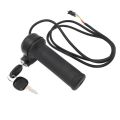 Durable Waterproof Electric Bike Throttle Grip with 2 Keys Twist Handlebar Full Twist Throttle 3-Pin Connector Speed Controller Grip Electric Scooter. 