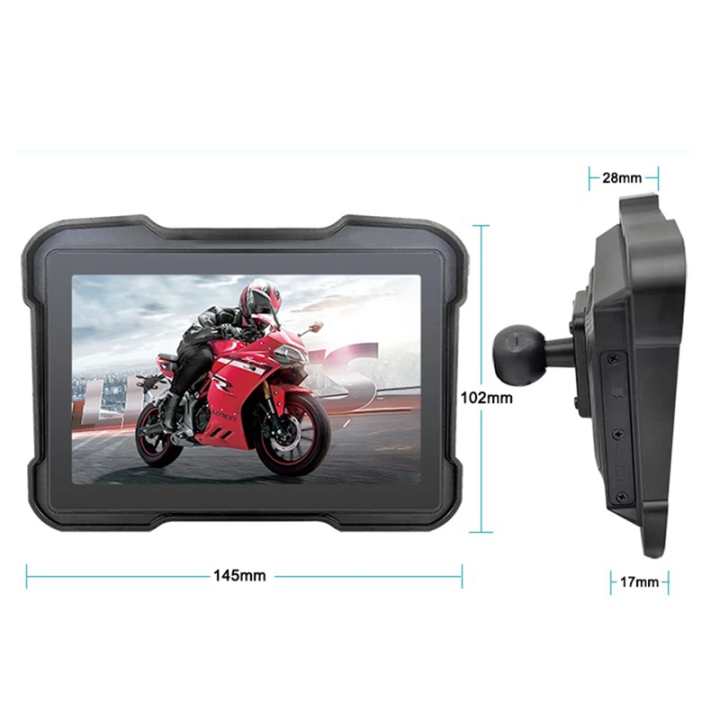 ARELENE%20Motorcycle%20DVR%20Dash%20Cam%20Portable%205%20Inch%20Wireless%20CarPlay%20Android%20Auto%20Screen%20GPS%20Navigation%20Waterproof%20Monitor%20-%20Image%202