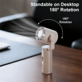 Mini Fan Semiconductor Cooling Metal Gimbal Cooling Fan Powerful Wind Cold Wind Handheld Mini Air Conditioner Fan 5 Levels Quiet Operation Portable Cooling Fan for 5W/3000mAh Desktop Use. 