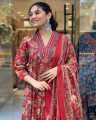Fabdale 3 Piece Floral Print Viscose Rayon Kurta Suruwal Set with Dupatta | Salwar Suit for Women (DVST-009). 