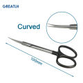 NEW 【Innovative design】10cm Two Types Stainless Steel Cut Tissue Scissors Curved Straight Surgical Scissors Black Handle Autoclavable. 