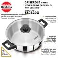 Hawkins Stainless Steel Casserole Cook And Serve With Toughened Glass Lid 2 Litre. 