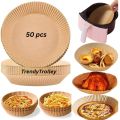 50 Pcs Air Fryer Non-Stick Disposable Liners, Baking Paper for Air Fryer Oil-Proof, Water-Proof, Food Grade Parchment for Baking Roasting Microwave (6.3 inch). 