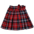 Red Plaid Skirt Girls Plaid Skirt Kids Short Sleeve Shirt Medium Big Kids Korean Pleated Skirt S04. 
